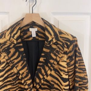 Chico's Tiger Print Blazer Size 1